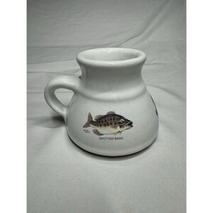 Vintage‎ 1991 Anglers Expressions Fishing Bass No Spill Mug Cup Ceramic Fish